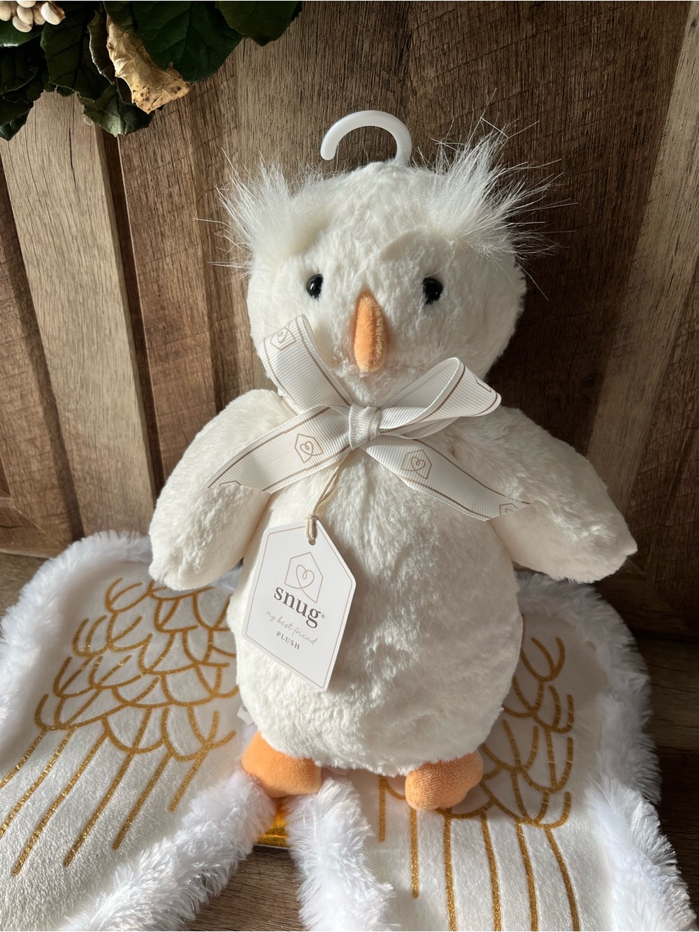 Snug Plush Cream Penguin with Orange Beak and Feet